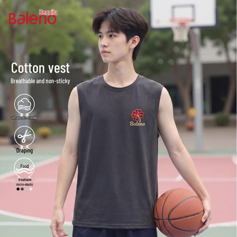 Baleno Men s Printed Cotton Sleeveless Tee L