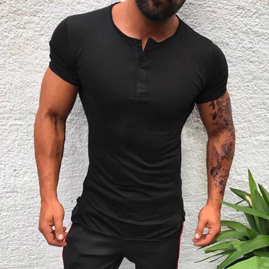 Men T-shirt O Neck Slim Fit Simple Soft Summer Top for Daily Wear