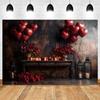 Romantic Valentine's Day Red Rose Love Candle Photography Banner Background, Indoor Scene Couple Photo Shooting Studio Backdrop