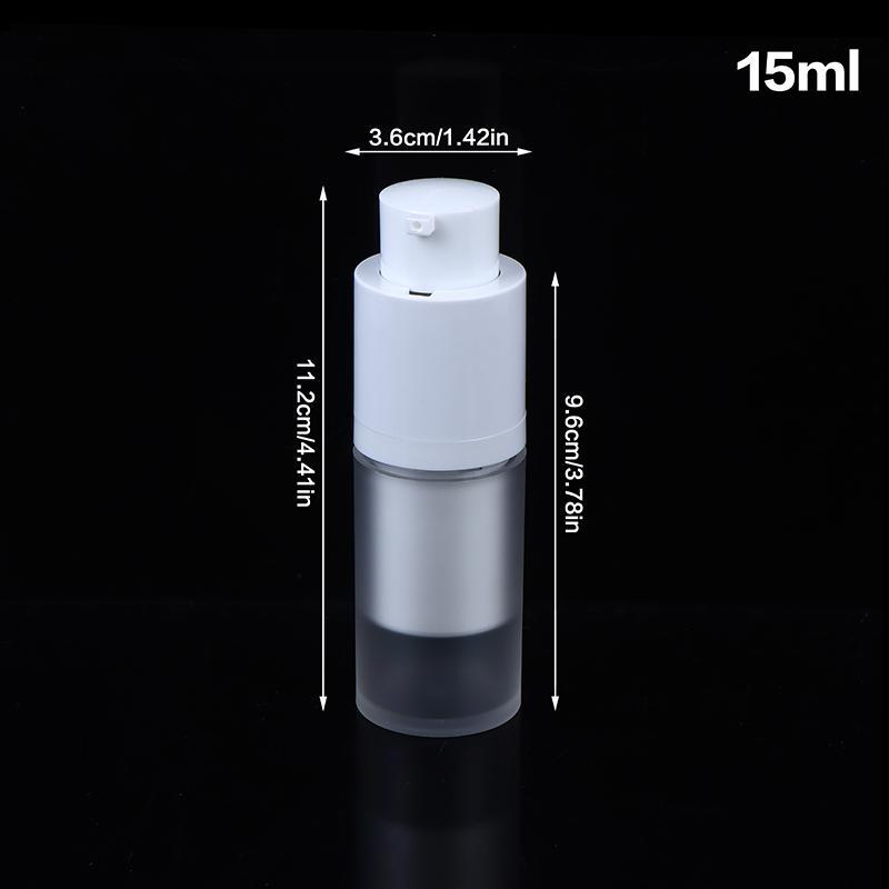 15/30/50Ml Vacuum Pump Bottles Frosted Clear Round Lotion Foundation Jar Rotating Lifting Lid Empty Travel Cosmetic Dispenser