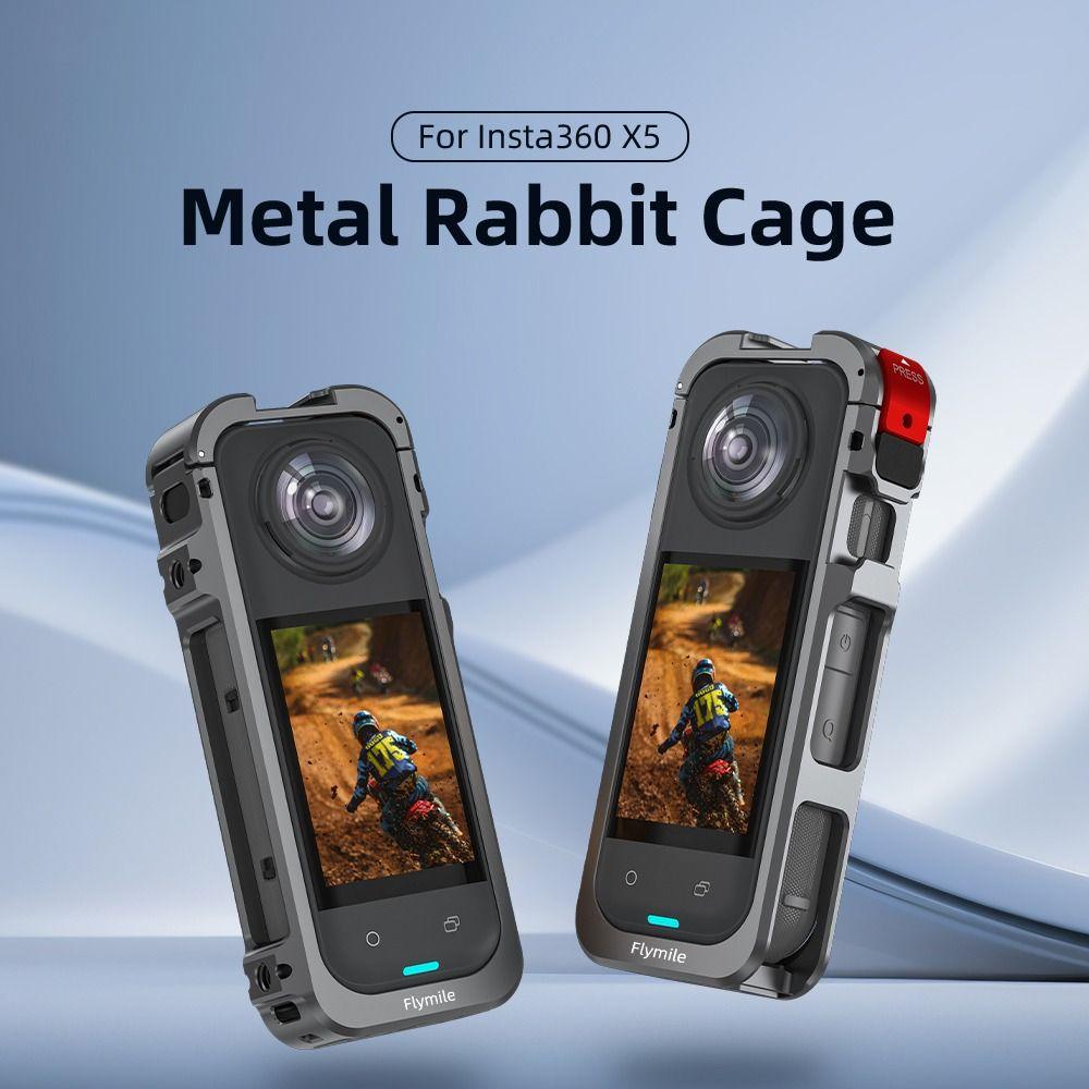 with Lens Cover Metal Frame Aluminum Alloy Camera Cage for Insta360 X5 Action Camera Accessories