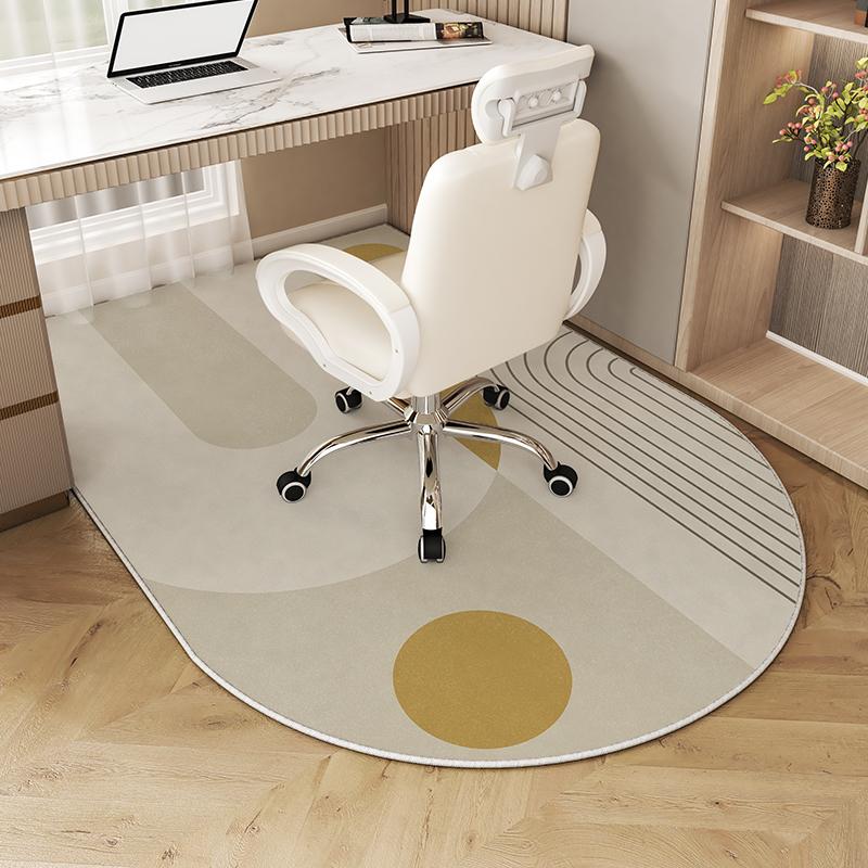Modern Minimalist Curved Rug, Stain-Resistant And Anti-Static Home Decor Bookroom Floor Mat, Room Floor Protection Mat
