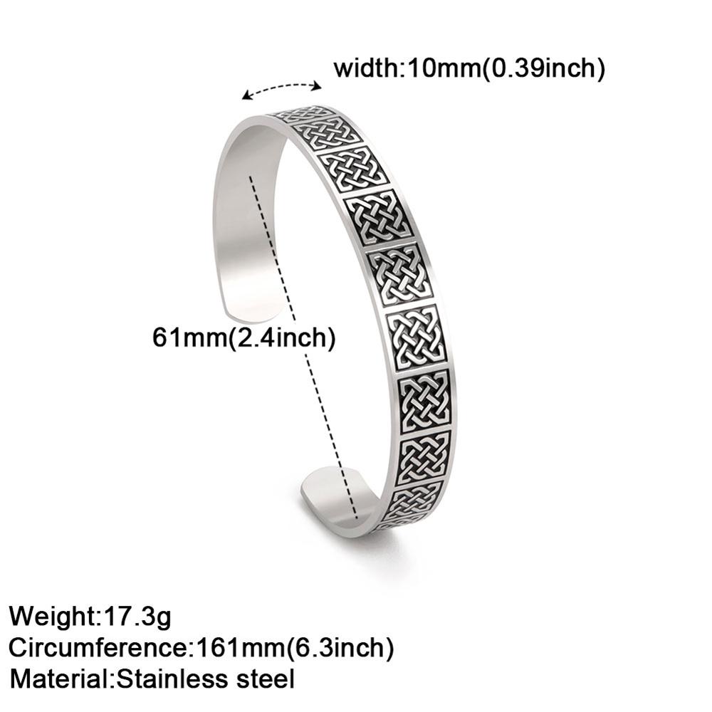 My Shape Vintage Viking Celtics Knot Bangles for Men Couple Stainless Steel Adjustable Open Cuff Bangle Bracelets Jewelry Male