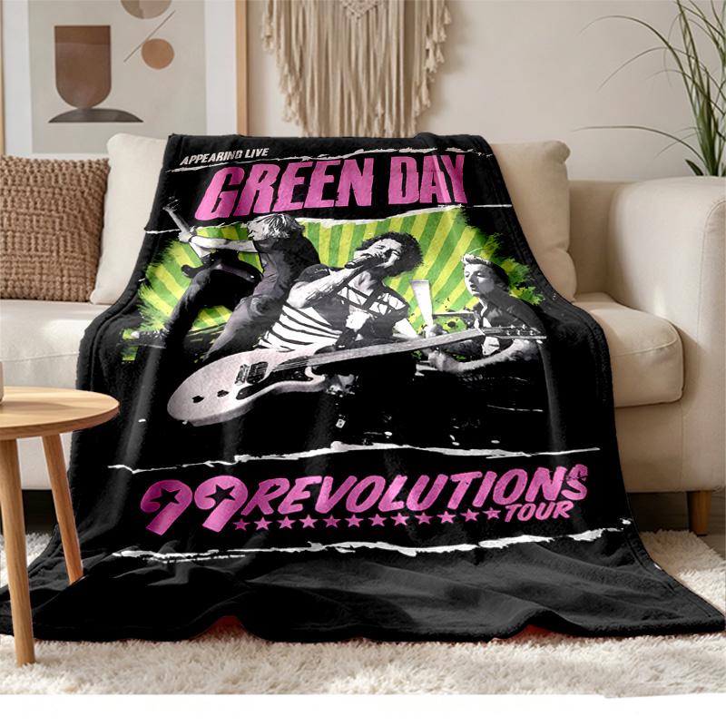 Green Day Soft and comfortable flannel Suitable for sofas living rooms outdoor camping travel and also makes a great anniversary gif