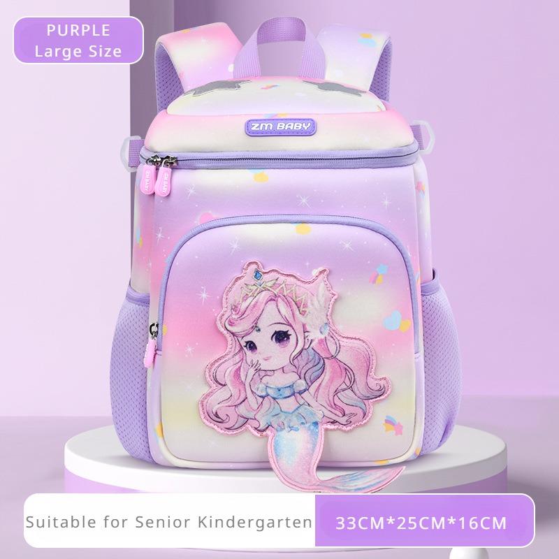2025 Neue 3D Cartoon Kindergarten Buchtasche Niedliche Meerjungfrau Schultaschen für Mädchen 3-6 Jahre SBR Wasserdicht Rückenschutz Kinder Umhängetasche Rucksack