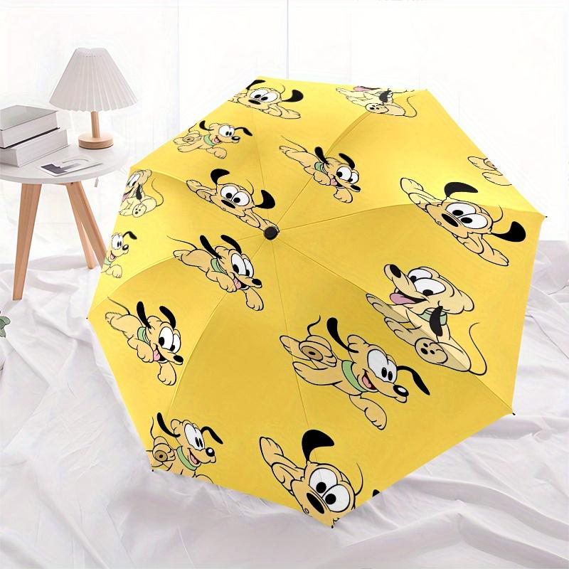 

Goofy Theme Automatic Compact Folding Cute Umbrella - Portable and Durable, 8-Bone Iron Umbrella for All Weather0707074