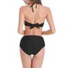 Women Bikini Set, Push-Up Cup with Built-In Steel Support Bikini Set, Double Layer Ruffle Trim Swimming Suit, Adjustable Hanging Neck Strap High