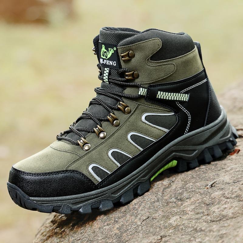 Men's Fleece-Lined Winter Snow Boots Non-Slip Waterproof Outdoor Hiking Boots Casual Shoes