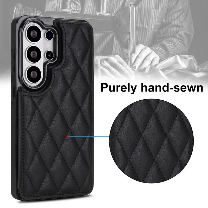 Luxury Mesh Leather Card Slots Wallet Case For Samsung Galaxy S26 Ultra S25 FE S24 S23 S22 Plus S21 FE A53 A54 A55 A56 A57 5G Card Holder Back Cover