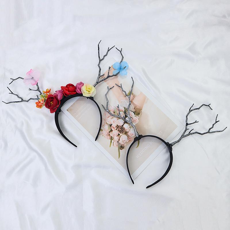 Mori Style Reindeer Antler Headband - Cute Christmas Fairy Hair Accessory for Theater and Makeup