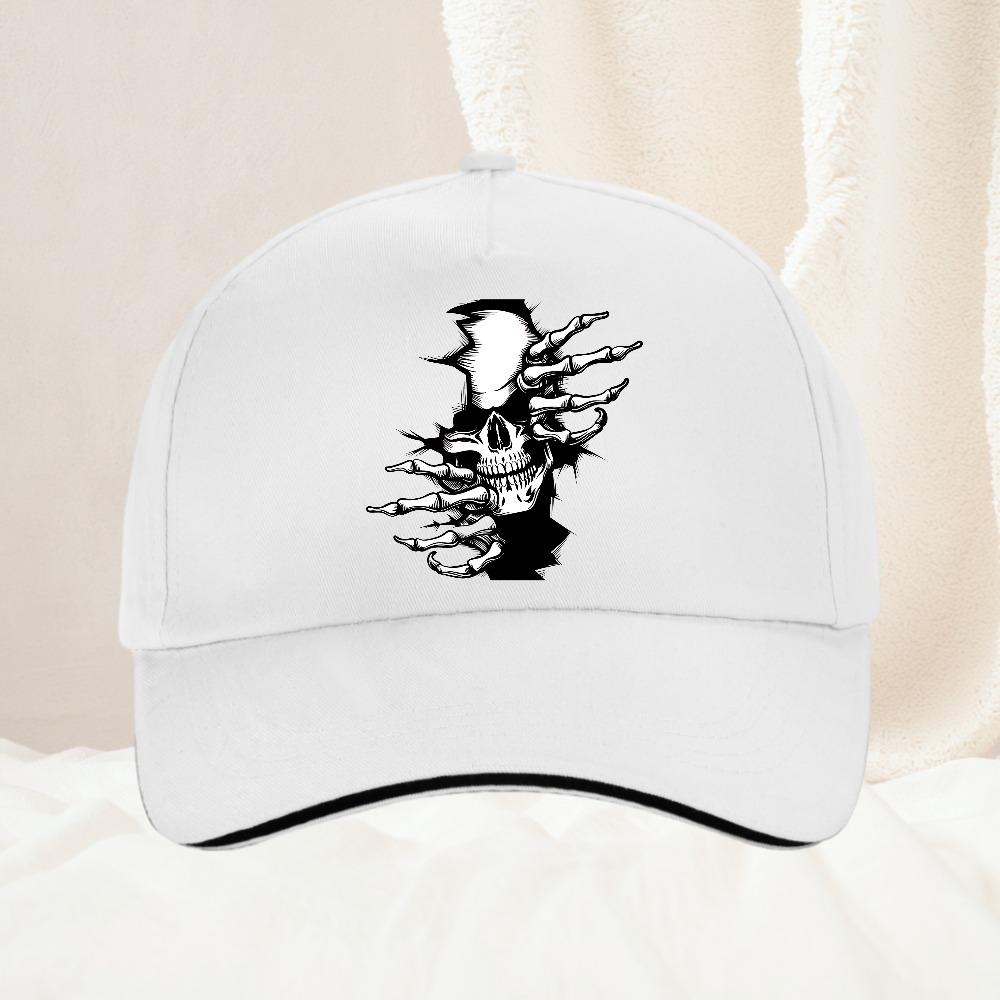 Hellfire Demon Flame Skull Print Baseball Cap Retro Streetwear Fashion Unisex Daily Commute Outdoor Hiking Fan Gift