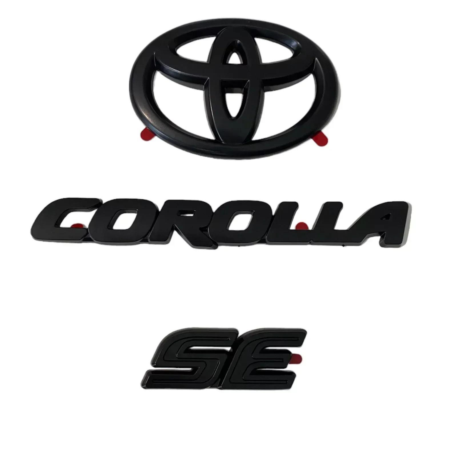 

3PCS 2020 2021 2022 2023 Suitable for TOYOTA COROLLA SE Glossy Black EMBLEM OVERLAY KIT
