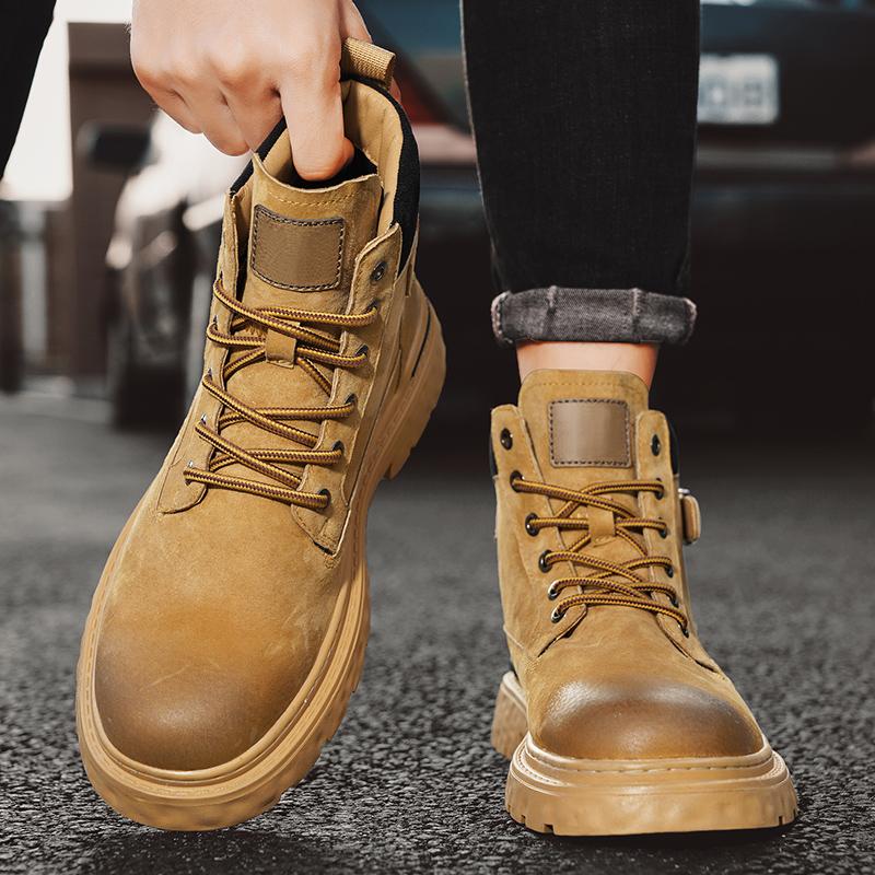 Fashion Casual Men's Short Boots Fashionable and Versatile Design Style Outdoor Motorcycle Street Walking Daily Office Quality Shoes Hot