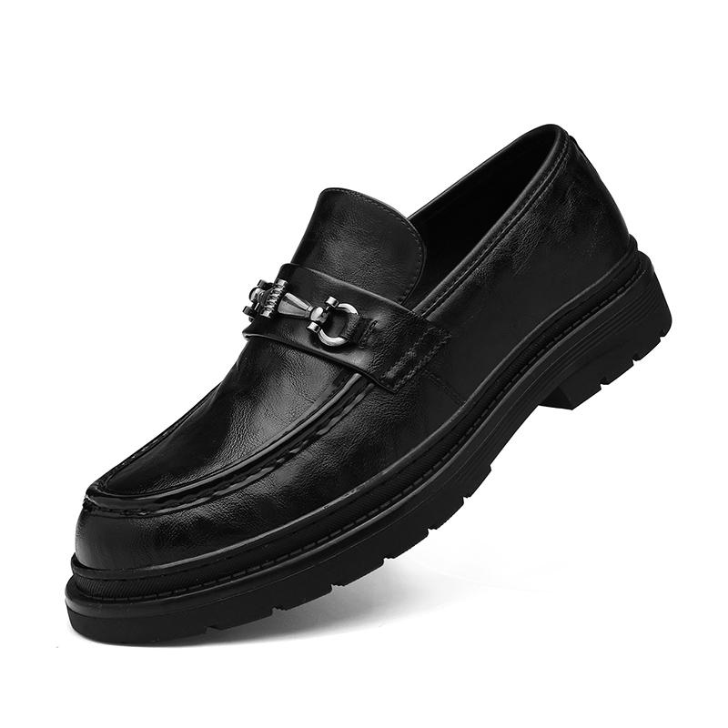 

Мужские туфли на платформе, модельные туфли, Commerce, туфли без застежек, кожаные мужские удобные ленивые дышащие мокасины, новое поступление, обувь для вождения 44 чёрный