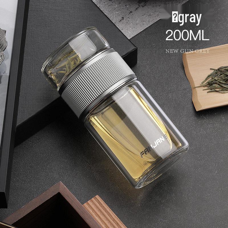 Xihe Portable Heat-Resistant Glass Tea Infuser Cup