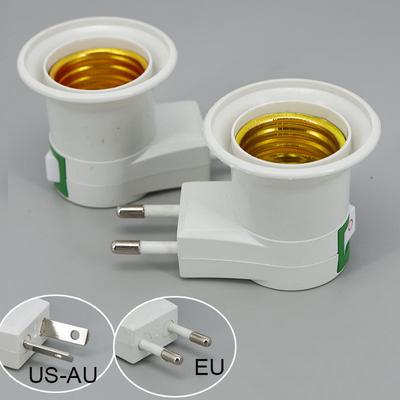 5pcs LED Lamp E27 Base Holder Converter EU/US Plug Female Socket For Bulb Light Adapter With ON/OFF Button Switch AC Power
