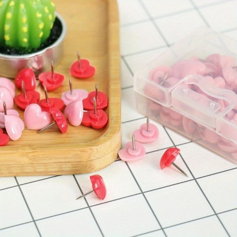 Heart shape 50pcs Plastic Quality Cork Board Safety Colored Push Pins Thumbtack Office School Accessories Supplies