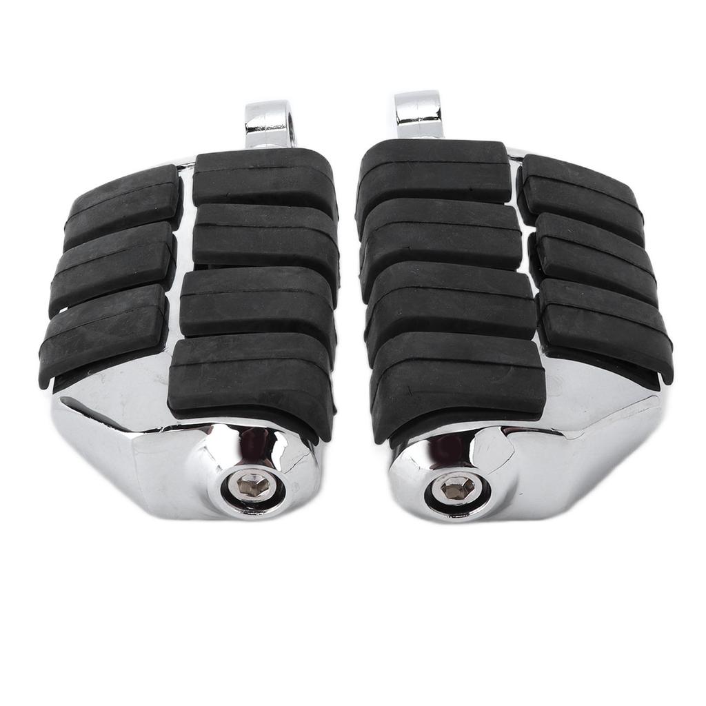 Motorcycle Footpegs Footrest CNC Aluminum Alloy Rubber Universal Replacement For KawasakiChrome