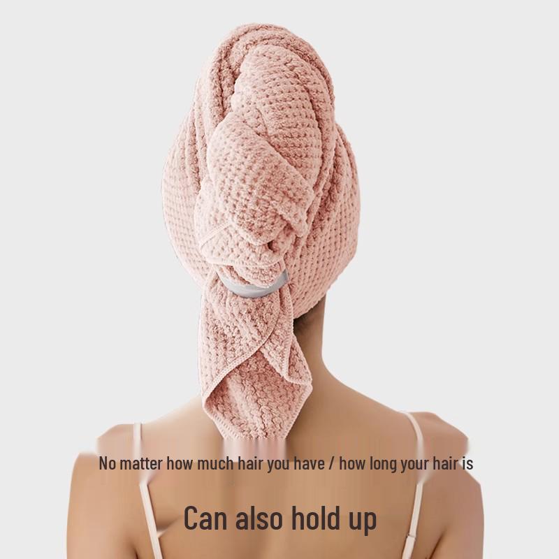 Extra Large, Extra Thick Quick-Dry Women's Hair Towel - Class A Pure Cotton, Absorbent, Head Wrap