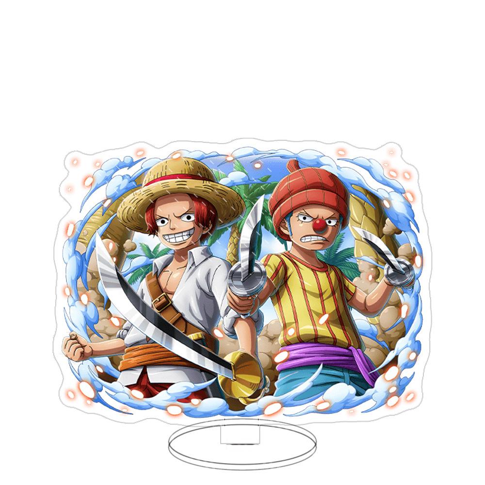 Stand Acrilico Grande Ornamenti Cartone Animato Pirata Luffy Sauron Espositore da Tavolo Spettacolo di Fumetti Vendita All'Ingrosso Consegna