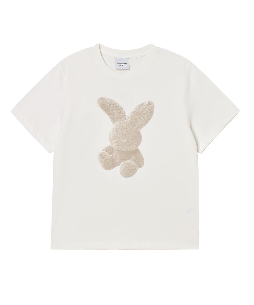 ACME DE LA VIE Woman Fuzzy Rabbit Short Sleeve T-Shirt (2 Color)