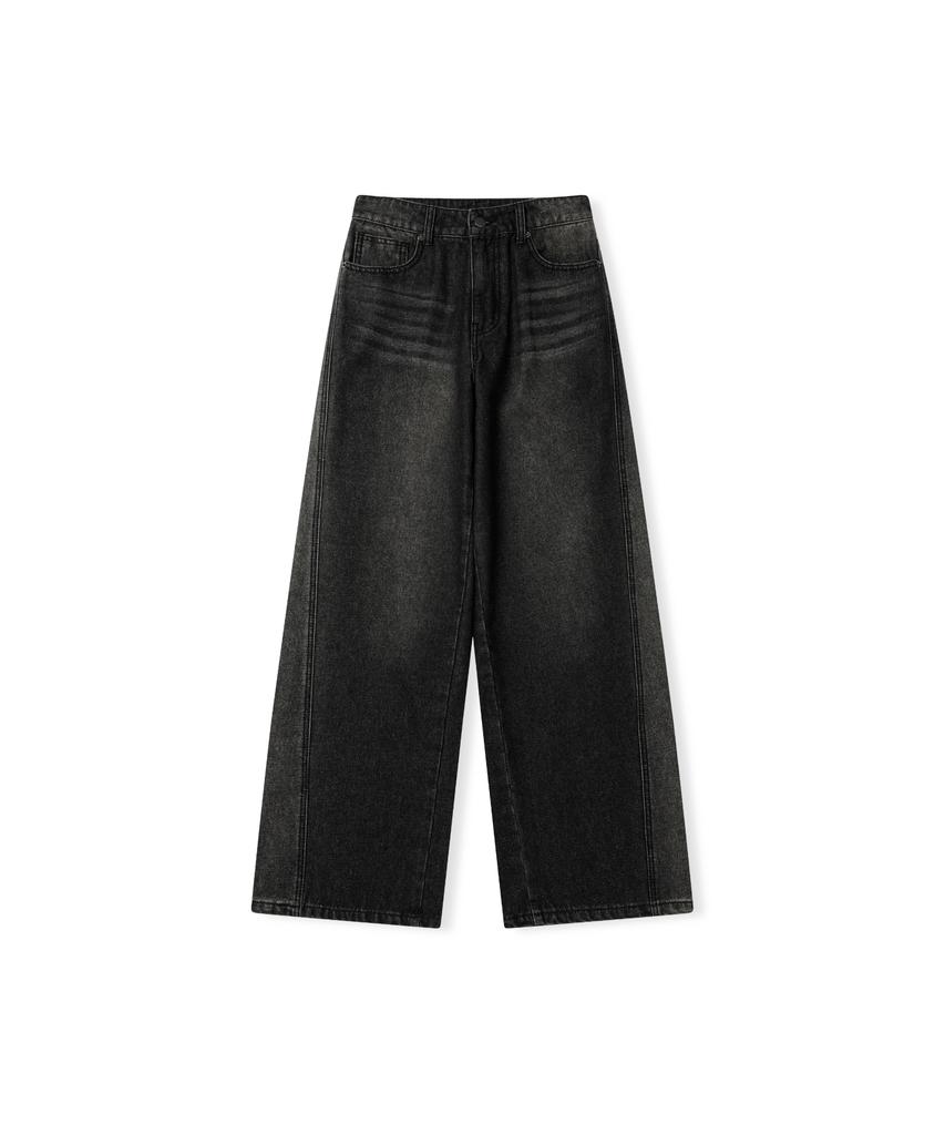 Ledeoli Washed Wide Denim Pants [Blue]