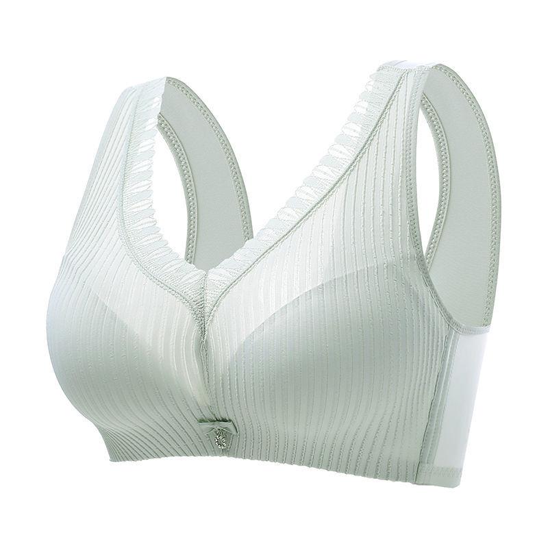 

Нижнее белье для женщин с маленькой грудью и большими сборками. Сексуальный и регулируемый бюстгальтер без стального кольца для сбора груди и эффекта против провисания. 42/95C зелёный