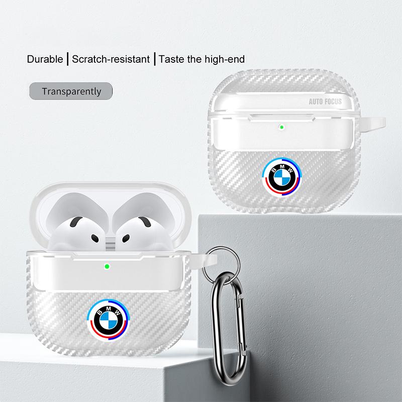 YGIE8 Business Carbon Fiber Earphone Cases with Keychain For Airpods 1/2/3 AirPods pro AirPods pro 2 AirPods 3 pro For BMW Performance