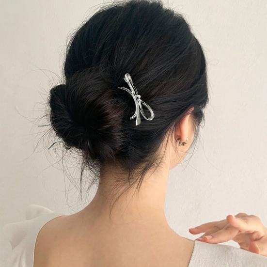 Hair Stick Easy To Wear Bow Decor Hair Organizer Stick Parties Proms Festivals Cosplay Hair Clip Hair Accessory