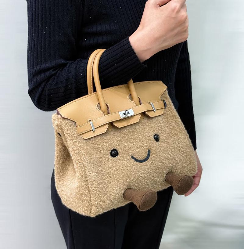 Нишевая сумка-сумка Jollycatlm: Милая плюшевая сумочка-эльф 25x17x14 cm