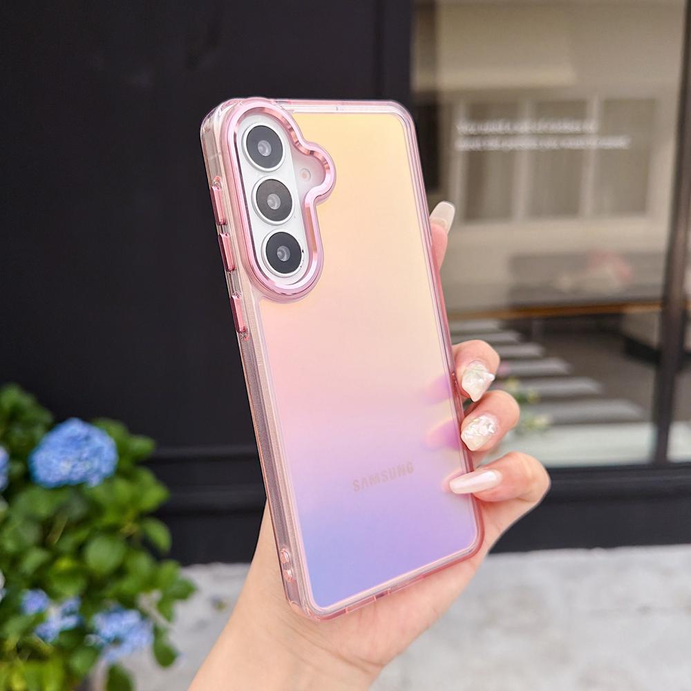 KEYSION Laser Gradient Colorful Phone Case for Samsung Galaxy S24 S25 S26 Ultra 5G S26+ S25 FE TPU+PC Shockproof Back Cover