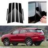 6Pcs Glossy Black Sticker For Toyota Fortuner/SW4 2016-2023 Car Door Window Pillar Posts Window Door Mounting Trim Accessories