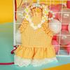 Pet Dog Cat Summer Mini Blue Plaid Sun Lace Dress Pet Clothing