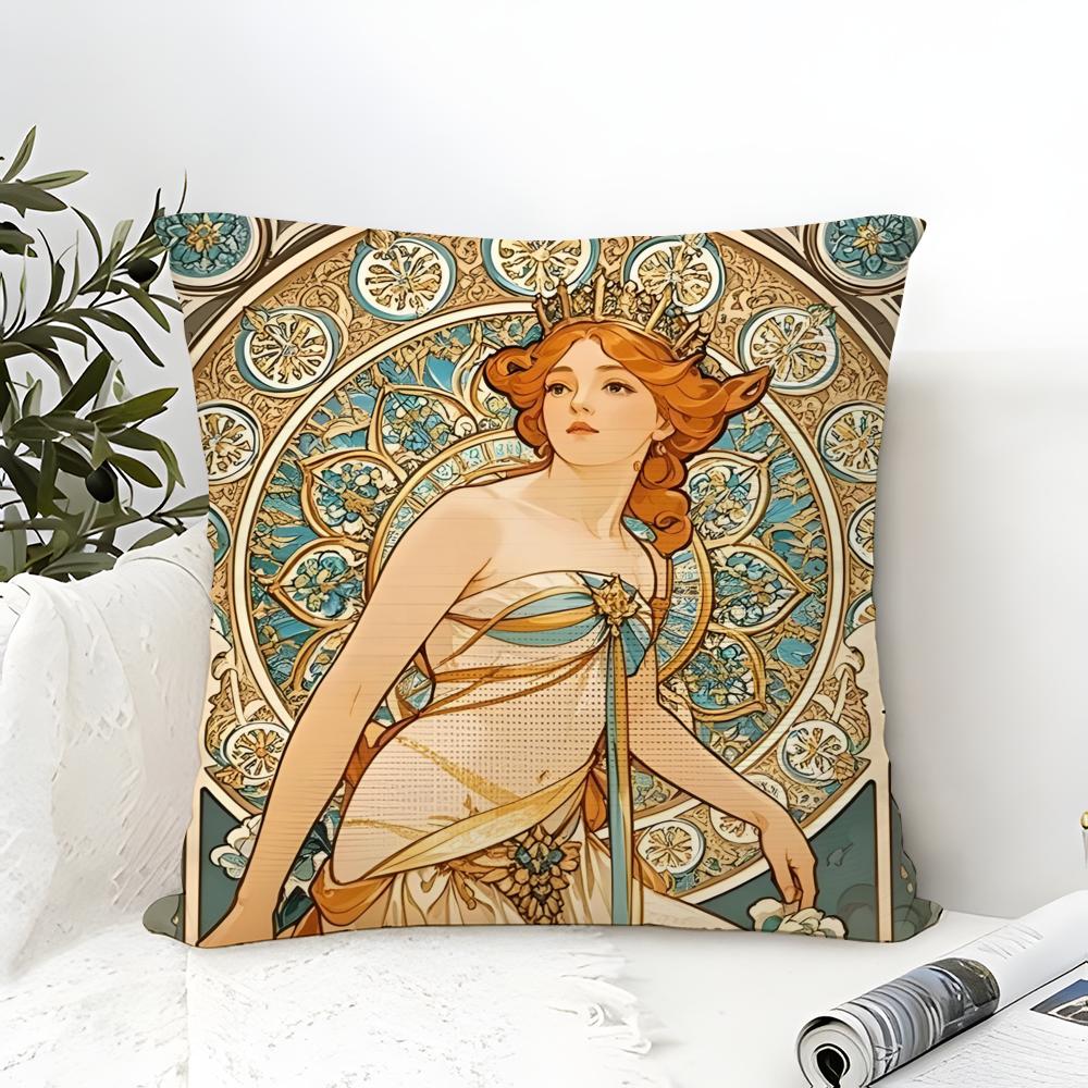 Art A-Alphonse M-Mucha Master Pillow Case linen pillow case sofa home decor cushion cover cushion cove