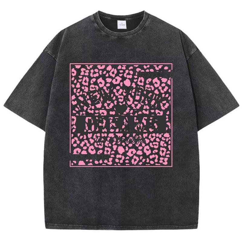 New York Dreams Printing Female T-Shirt Fashion Casual Tshirt Street Hip Hop Wash Short Sleeve Summer Comfortable Clothes