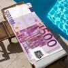 Euro 500 Banknote Beach Towel, Modern Quick Dry Soft Absorbent for Travel Gym Spa Shower Camping Pool Vacation Gift