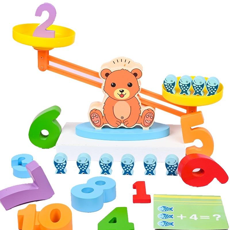 Wooden Early Education Bunny Day And Night Color Toy Car Children'S Educational Creative Splicing Building Block Baby