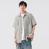Chemise d'été à manches courtes pour homme, fine, d'extérieur, ample, décontractée, à col, grande taille