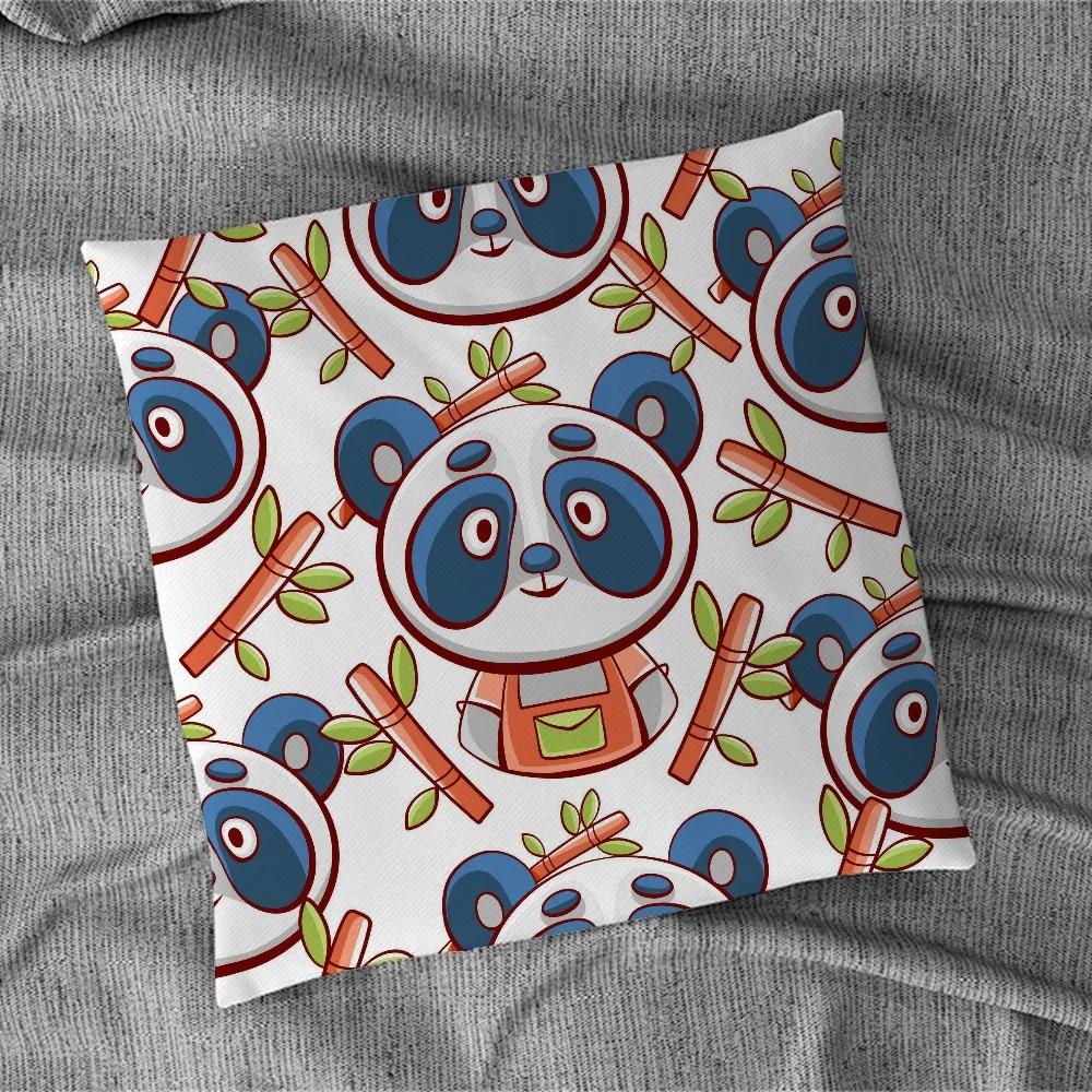 Cute Panda Pattern Pillowcase Car Ornaments Office Living Room Sofa Home Pillowcase