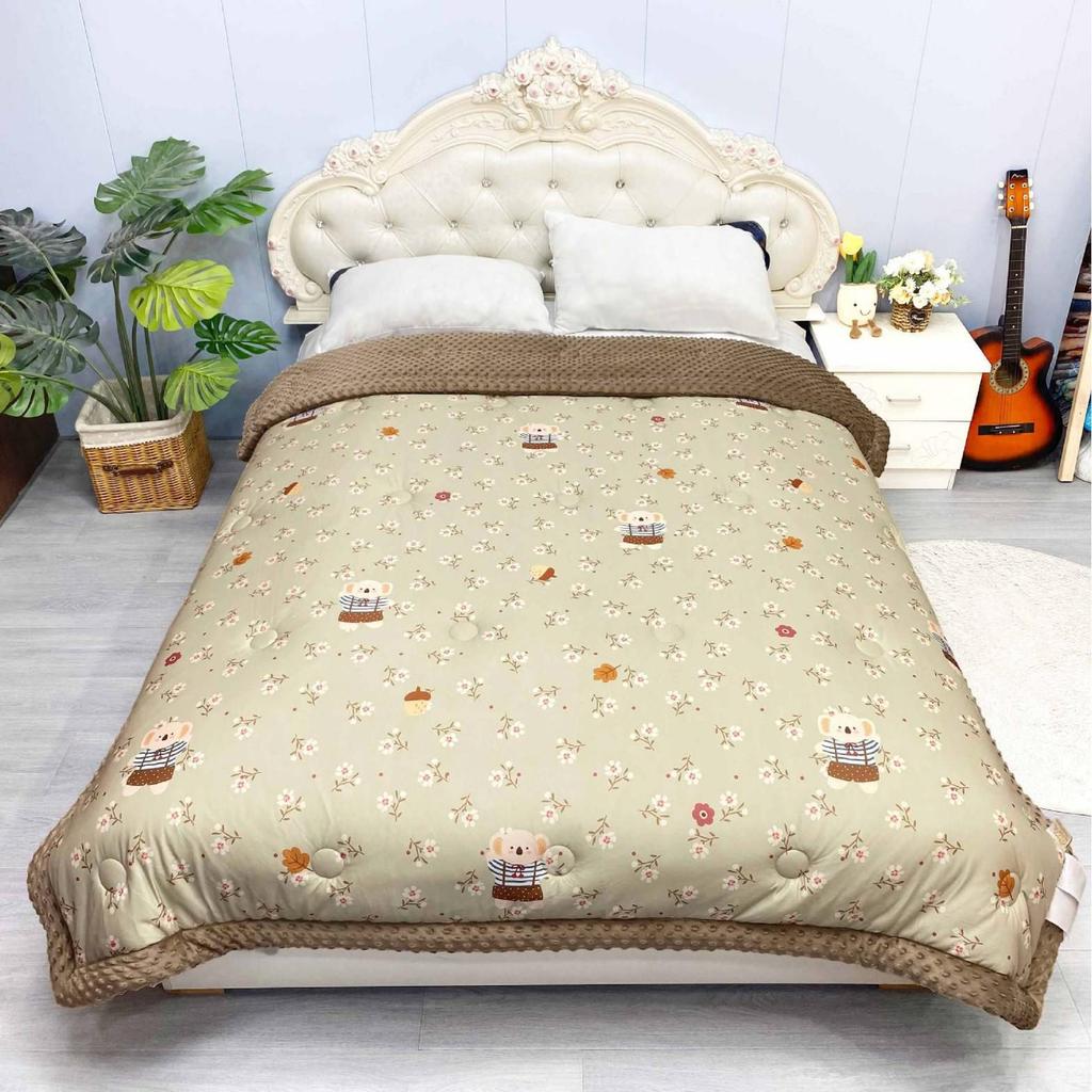 Cozy Winter French Knitted Cotton Blanket - Machine Washable, Warm, Skin-Friendly, Thickened Fleece Quilt