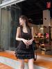 Elegant White Spaghetti Strap Dress - Ruffle Design Slim Fit Ballet A-line Skirt for Summer