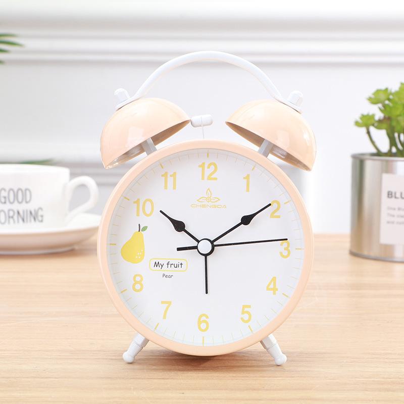 

Большой рингтон Ai Shida беззвучный сканирующий кольцевой будильник креативные простые металлические двойные кольцевые часы