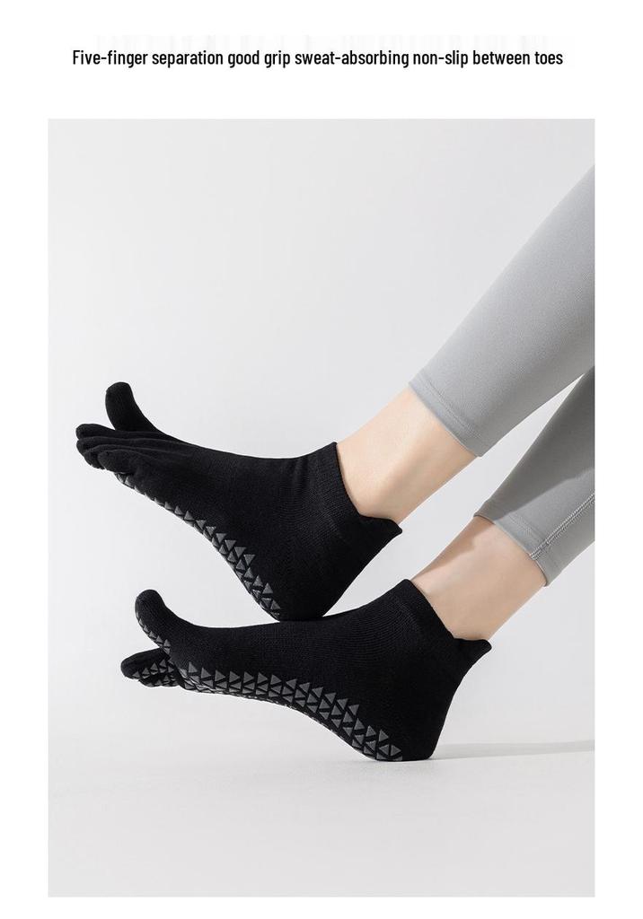 Women's Non-Slip Cotton Yoga Toe Socks for Pilates, Fitness, and Indoor Sports