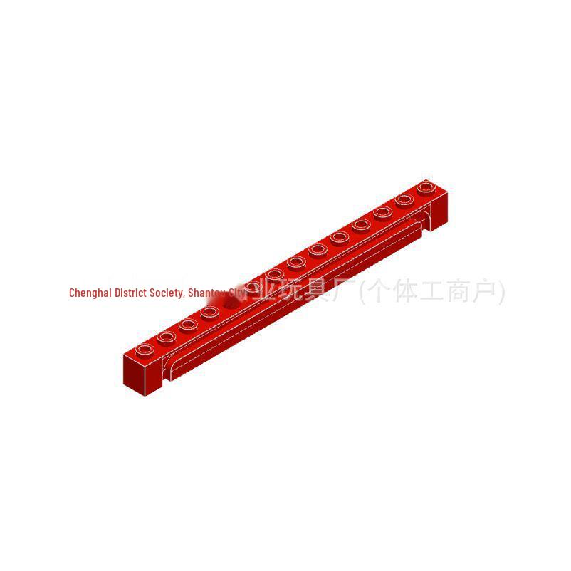 MOC-Compatible 4217 Interlocking Blocks: 1x14 Side-Grooved Spare Bricks 0.5kg красный