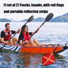 2Pcs Kayak Safety Red Flag With Webbing & Reflective Strips Canoes Warning Flag Kayak Safety Travel Flag Easy to Use