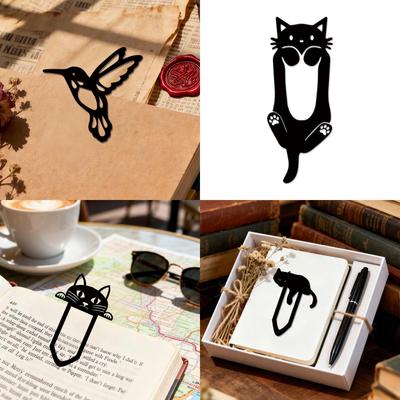 TYU701-705 Acrylic Cat Silhouette Bookmark - Creative Animal Scratch Design