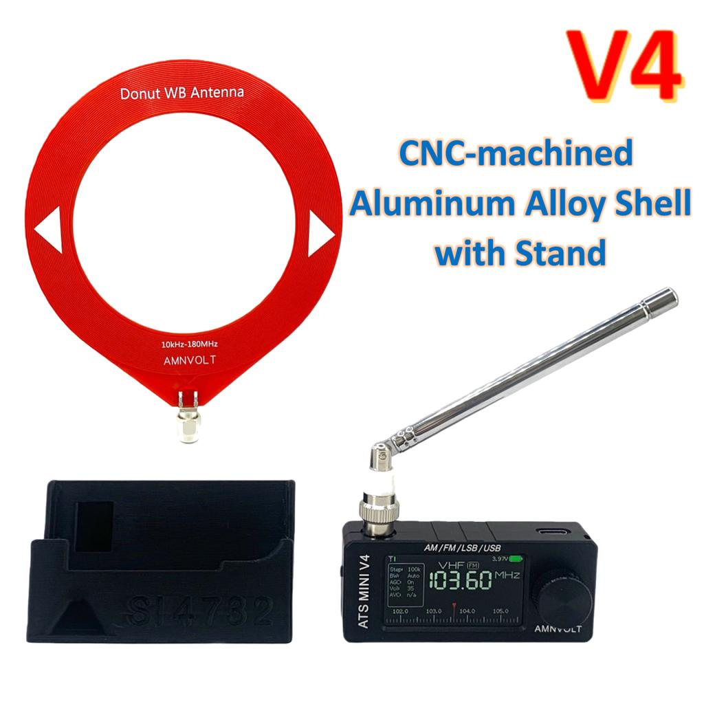 AMNVOLT V4 ATS MINI SI4732 Radio FM AM SSB LSB USB Receiver ALL Band DSP Radio Built-in Hi-Z Headphone Amplifier Circuit Radio