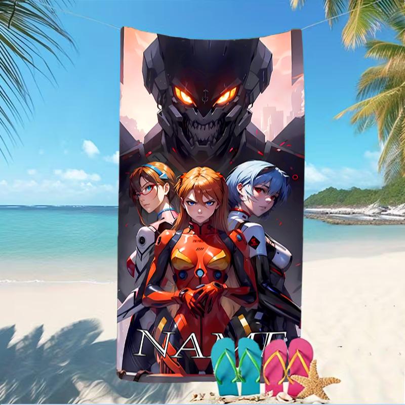 Customizable personalized beach towels Neon Genesis Evangelion themed designs.Suitable for the beach, yoga, sports;ideal as beach accessories