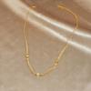 Elegant Gold-Plated Rhinestone Flower Chain Set with Irregular Patchwork Design