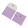 Leather Jewelry Storage Pouch: Dustproof Snap Button Bag for Necklace, Ring, Earring with Print Logo